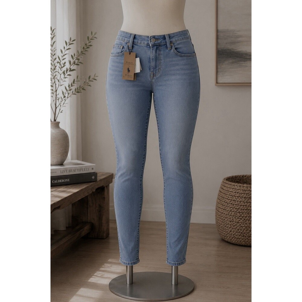 Polo Ralph Lauren Skinny Jeans Light Wash Blue Size 31 NWT
